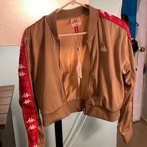 Kappa Cropped Zip Up Sweater Size L